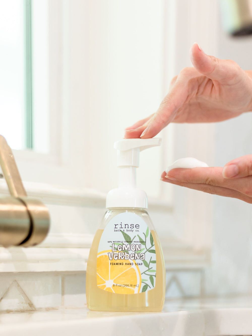 Lemon Verbena Foaming Hand Soap Concentrate — in-use