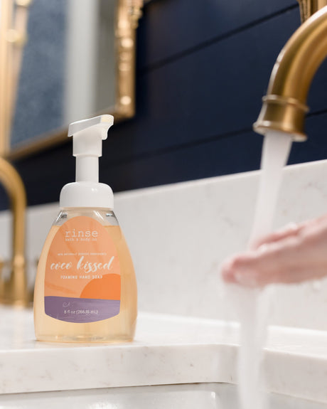 Coconut natural foaming hand soap from Rinse - handmade in Georgia - alternate angle