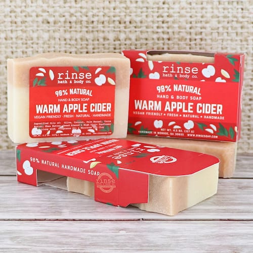 Handmade Warm Apple Cider Soap - naturally derived - alternate angle