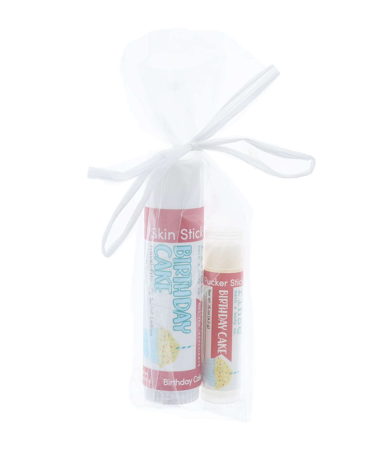 Birthday Cake Gift Set | Solid Lotion + Lip Balm Stick Bundle | Gift | Rinse
