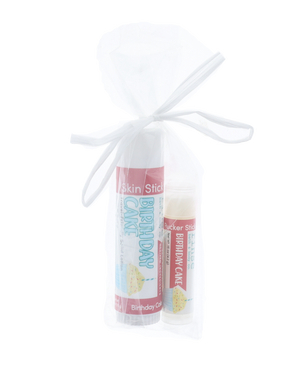 Birthday Cake Gift Set | Solid Lotion + Lip Balm Stick Bundle | Gift | Rinse