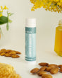 Almond & Honey solid lotion stick standing beside whole almonds and honeycomb — warm almond and honey in a twist-up bar of concentrated moisture. Rinse Bath & Body Co.