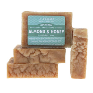 Rinse Almond Honey handmade natural bar soap - moisturizing and gentle