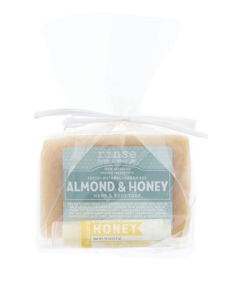 Almond & Honey Soap + Lip Balm Gift Set — 4:5 product frame, Rinse Bath & Body Co.