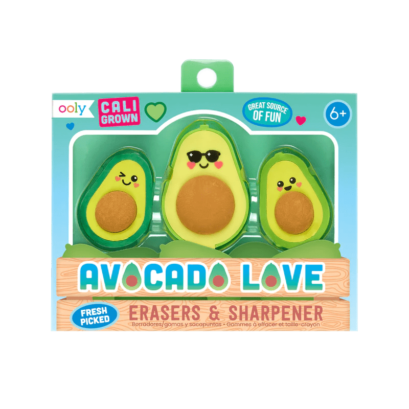 Avocado Love Eraser and Sharpener - Set of 3