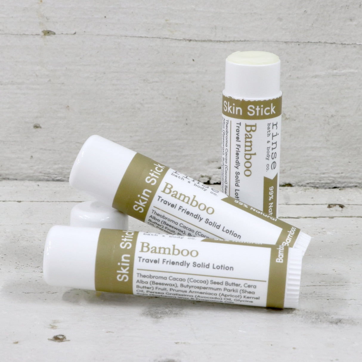 Rinse Bamboo solid lotion stick - mess-free hydration - alternate angle