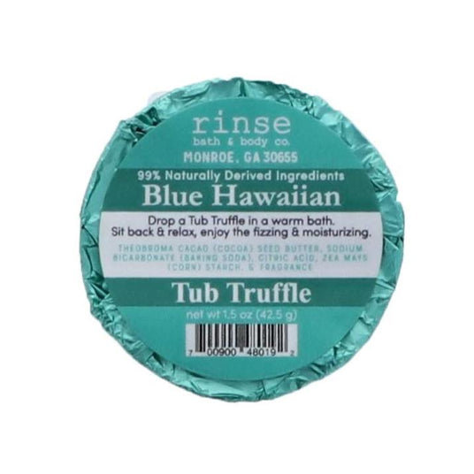 Blue Hawaiian bath bomb from Rinse - cocoa butter infused