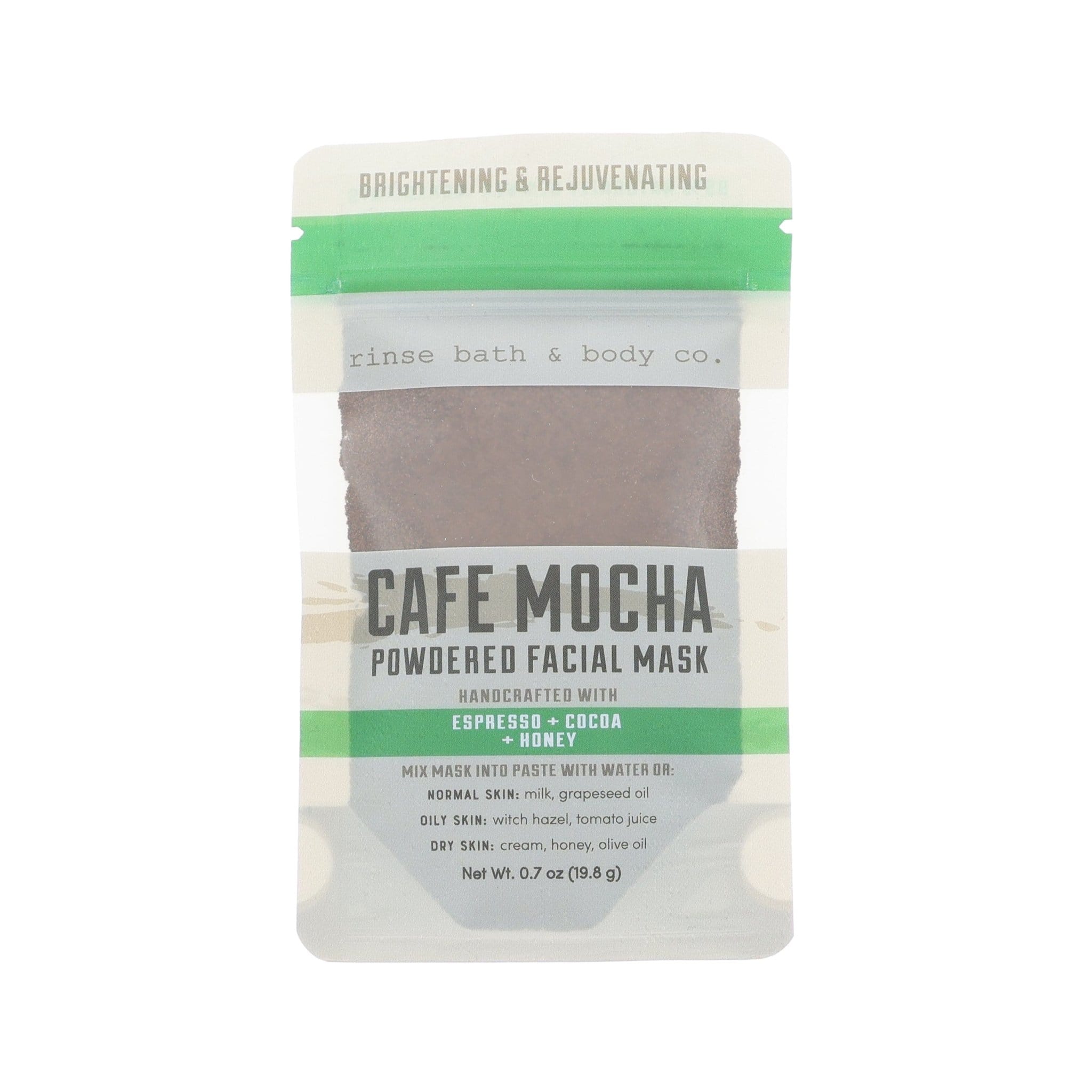 Natural Face Mask | Cafe Mocha | Powder Formula | Rinse – Rinse