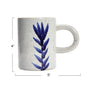 Rinse Blue Hand-Painted Stoneware Mug w/ Blue Flower - handmade natural product