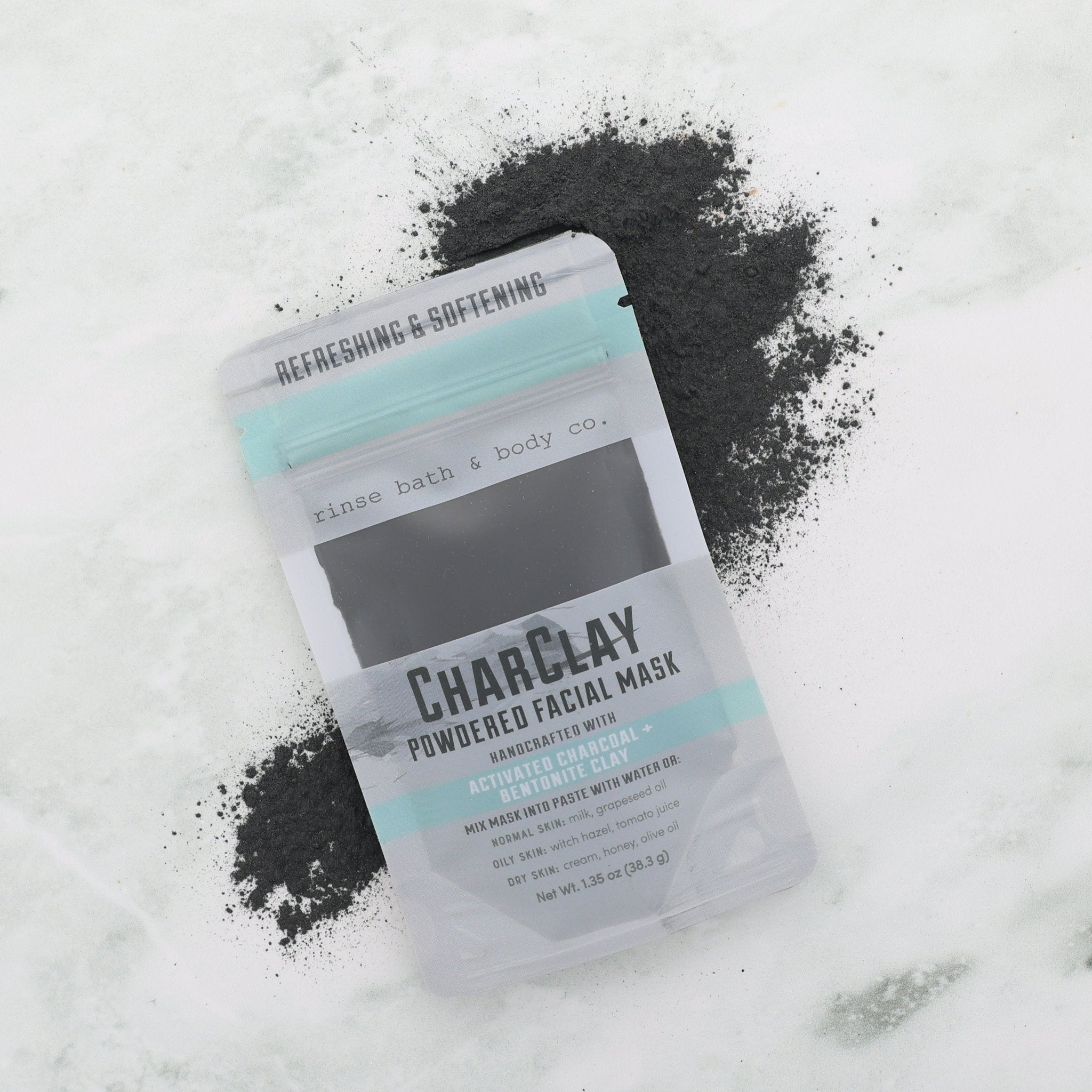 Clay & Charcoal Face Mask | Natural Face Mask Powder– Rinse Bath