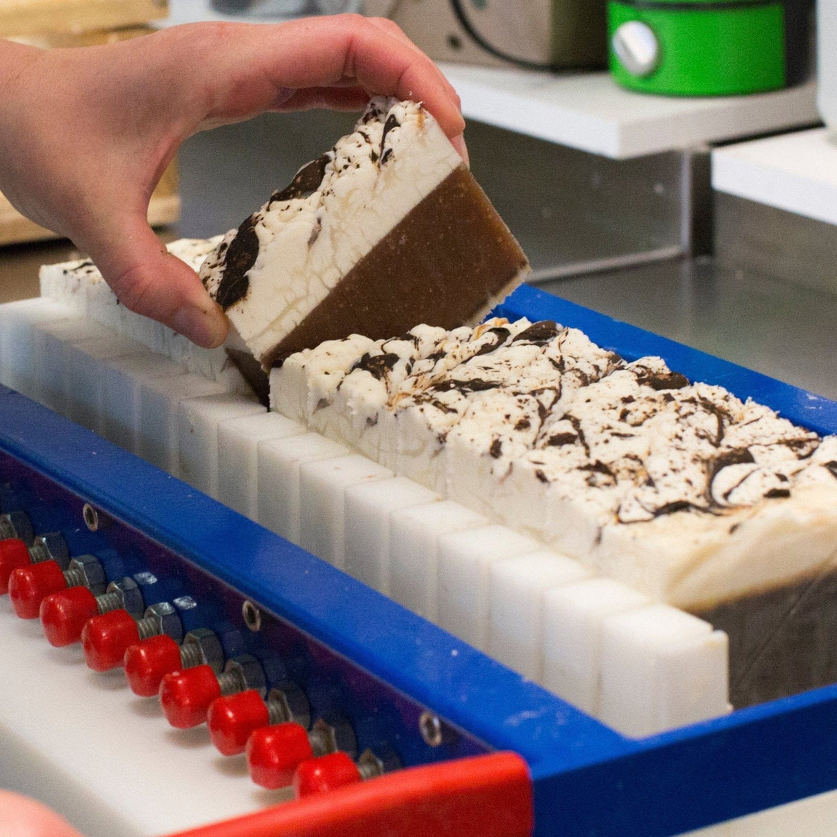 Chocolate handmade natural bar soap from Rinse - paraben-free since 2003 - alternate angle