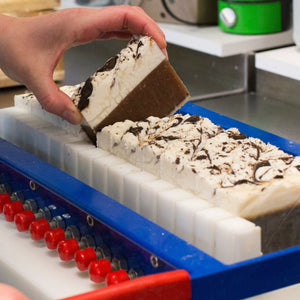 Chocolate handmade natural bar soap from Rinse - paraben-free since 2003 - alternate angle