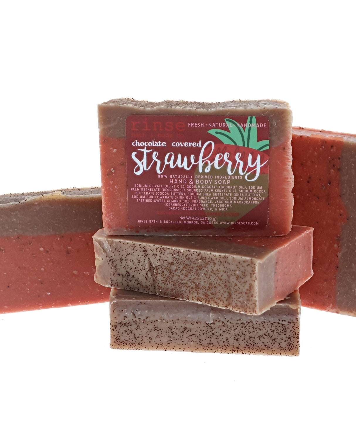 Natural handmade natural bar soap | Chocolate Covered Strawberry | Rinse Bath & Body Co.
