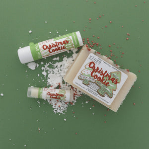 Handmade Christmas Cookie natural lip balm - naturally derived - alternate angle