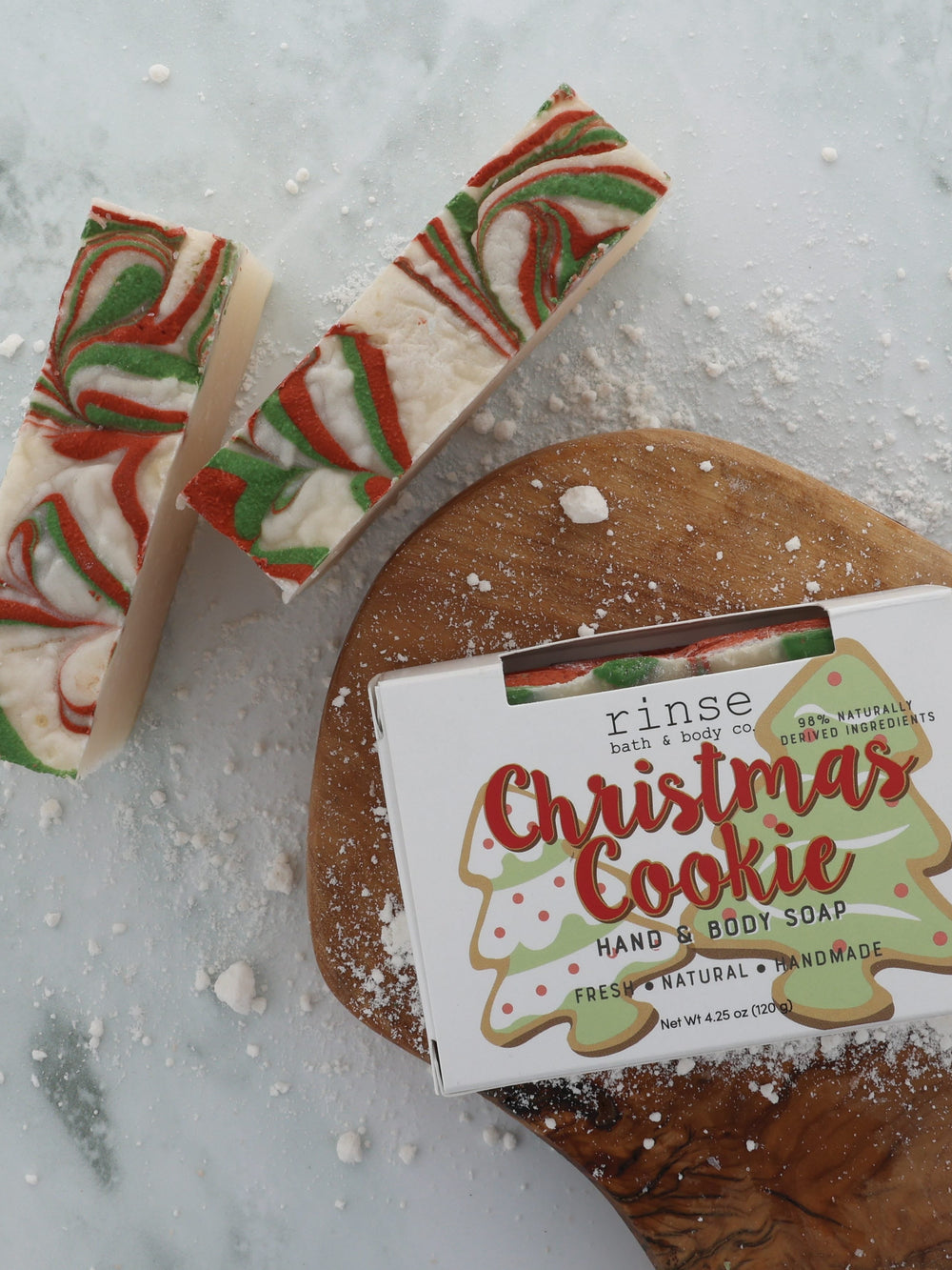 Rinse Christmas Cookie Soap - handmade natural product - alternate angle — 4:5 featured crop
