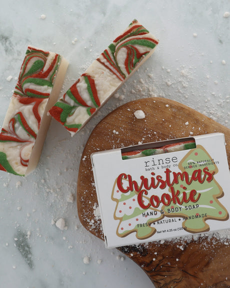 Rinse Christmas Cookie Soap - handmade natural product - alternate angle — 4:5 featured crop