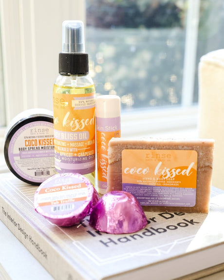 Handmade Coco Kiss handmade natural bar soap - naturally derived - lifestyle shot