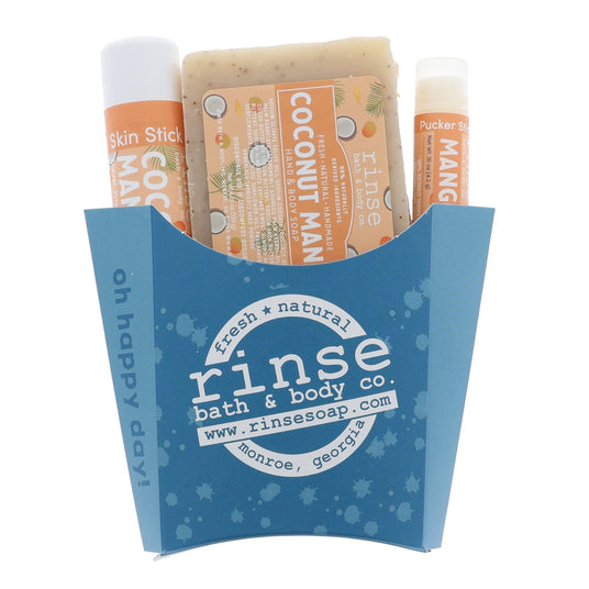 Handmade Coconut Mango natural bath and body gift set - naturally derived