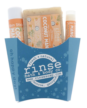 Handmade Coconut Mango natural bath and body gift set - naturally derived