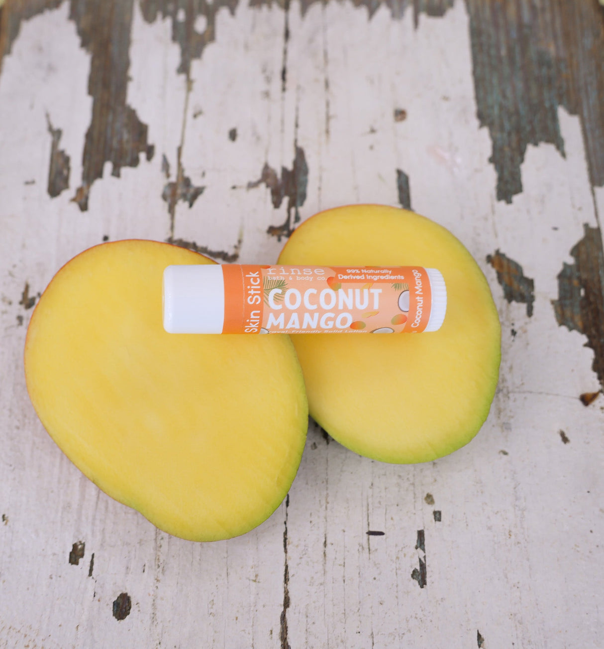 solid lotion stick in Coconut Mango by Rinse Bath & Body - lifestyle shot