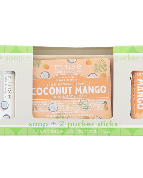 natural bath and body gift set in Coconut Mango by Rinse Bath & Body