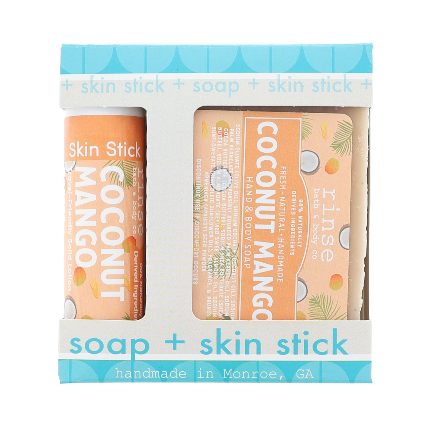 Rinse Coconut Mango natural bath and body gift set - curated gift collection