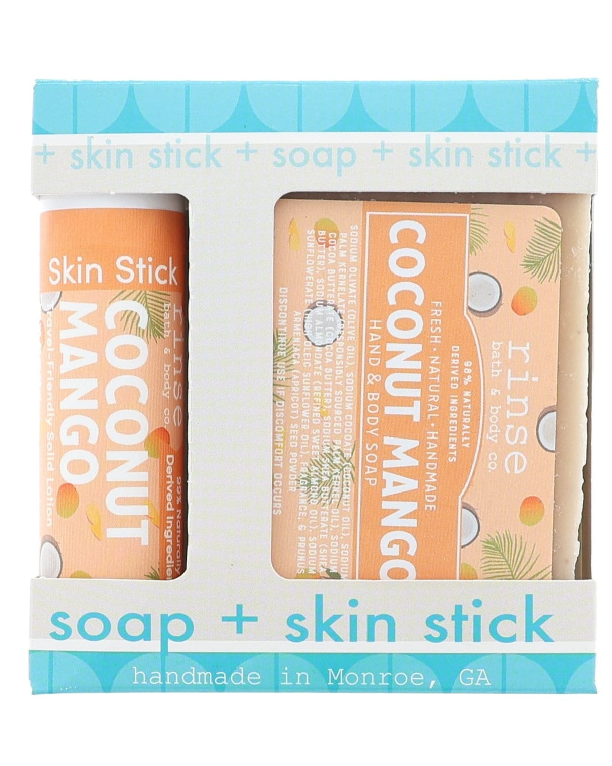 Rinse Coconut Mango natural bath and body gift set - curated gift collection