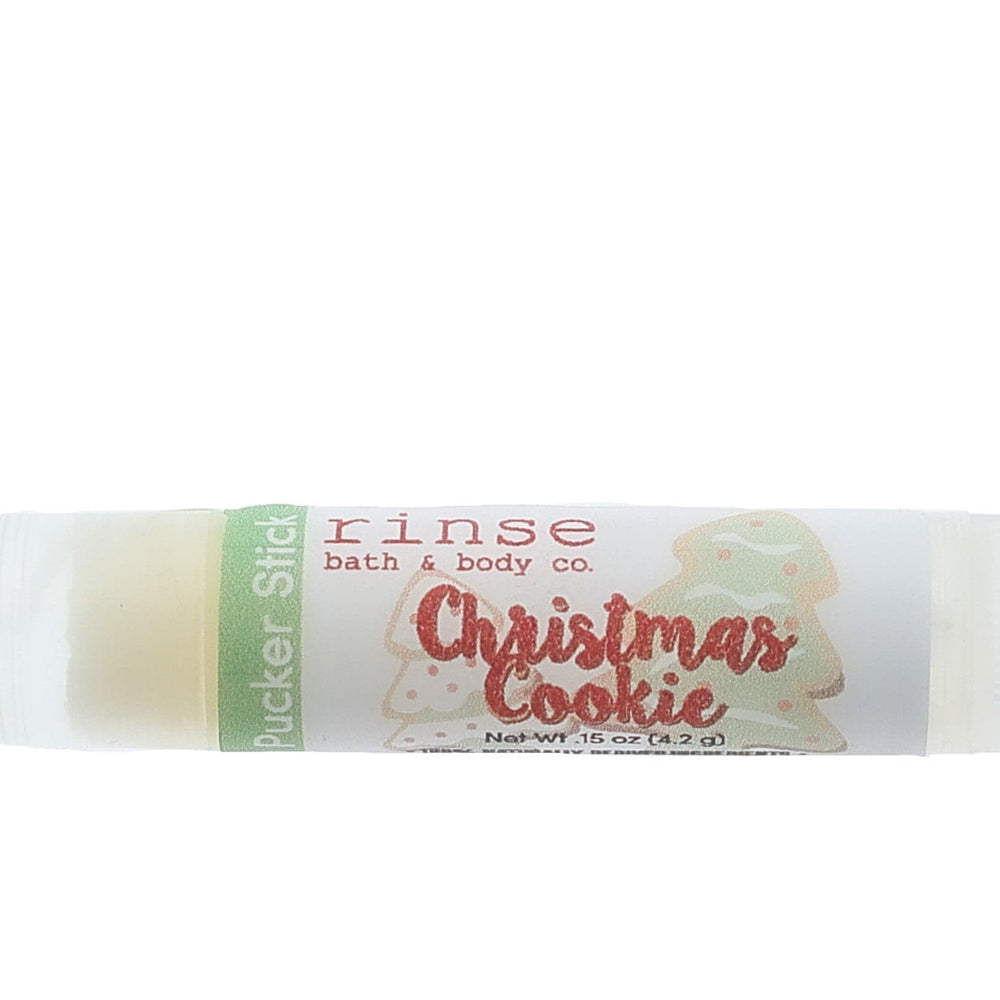 Christmas Cookie Pucker Stick lip balm — cocoa-butter balm ready for in-use lip care