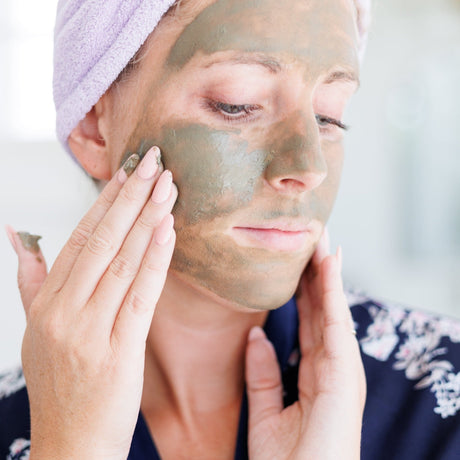 natural face mask in Dead Sea Mud 8 Oz by Rinse Bath & Body - lifestyle shot
