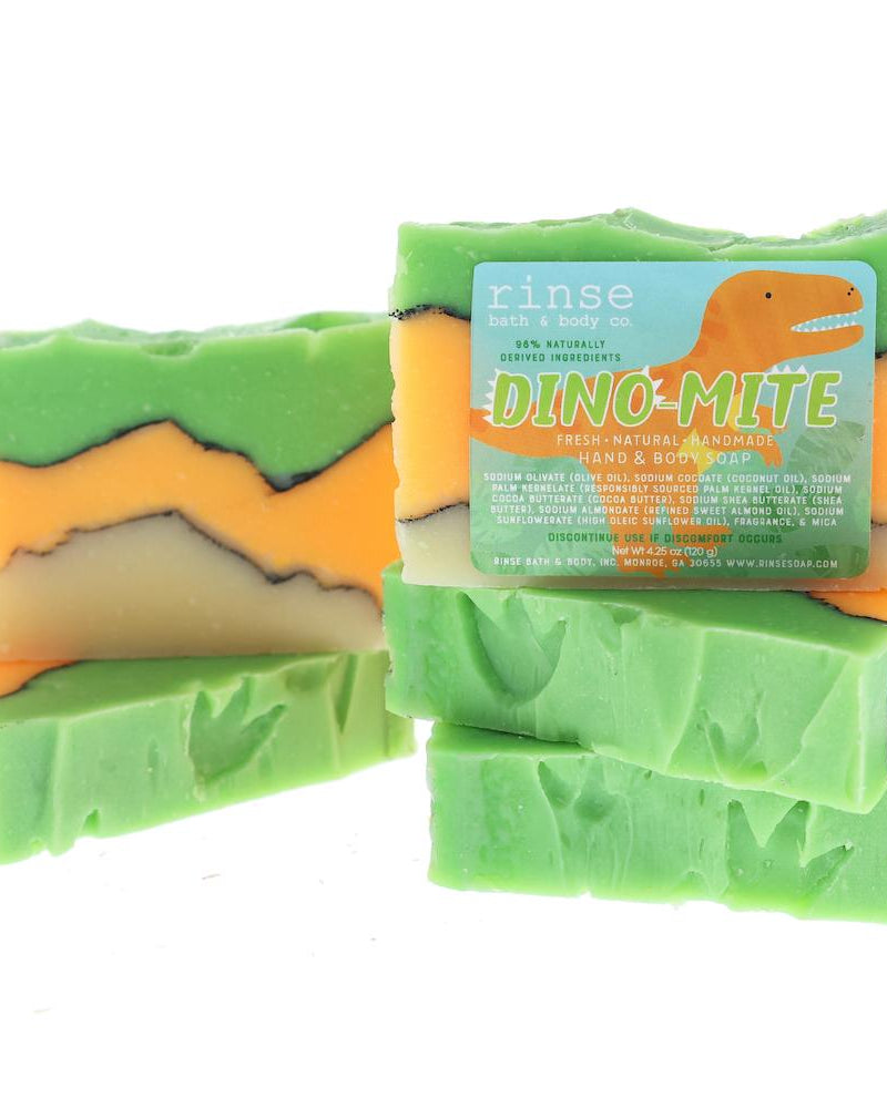 Rinse Dinomite handmade natural bar soap - moisturizing and gentle