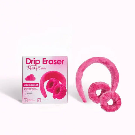 Drip Eraser Spa Gift Set  -  Makeup Eraser - Pink - Hair Accessories