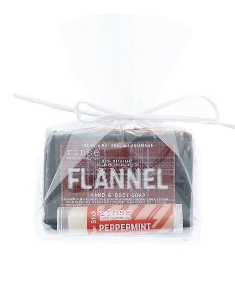 Flannel Soap & Peppermint Lip Balm Gift Set — 4:5 product frame, Rinse Bath & Body Co.
