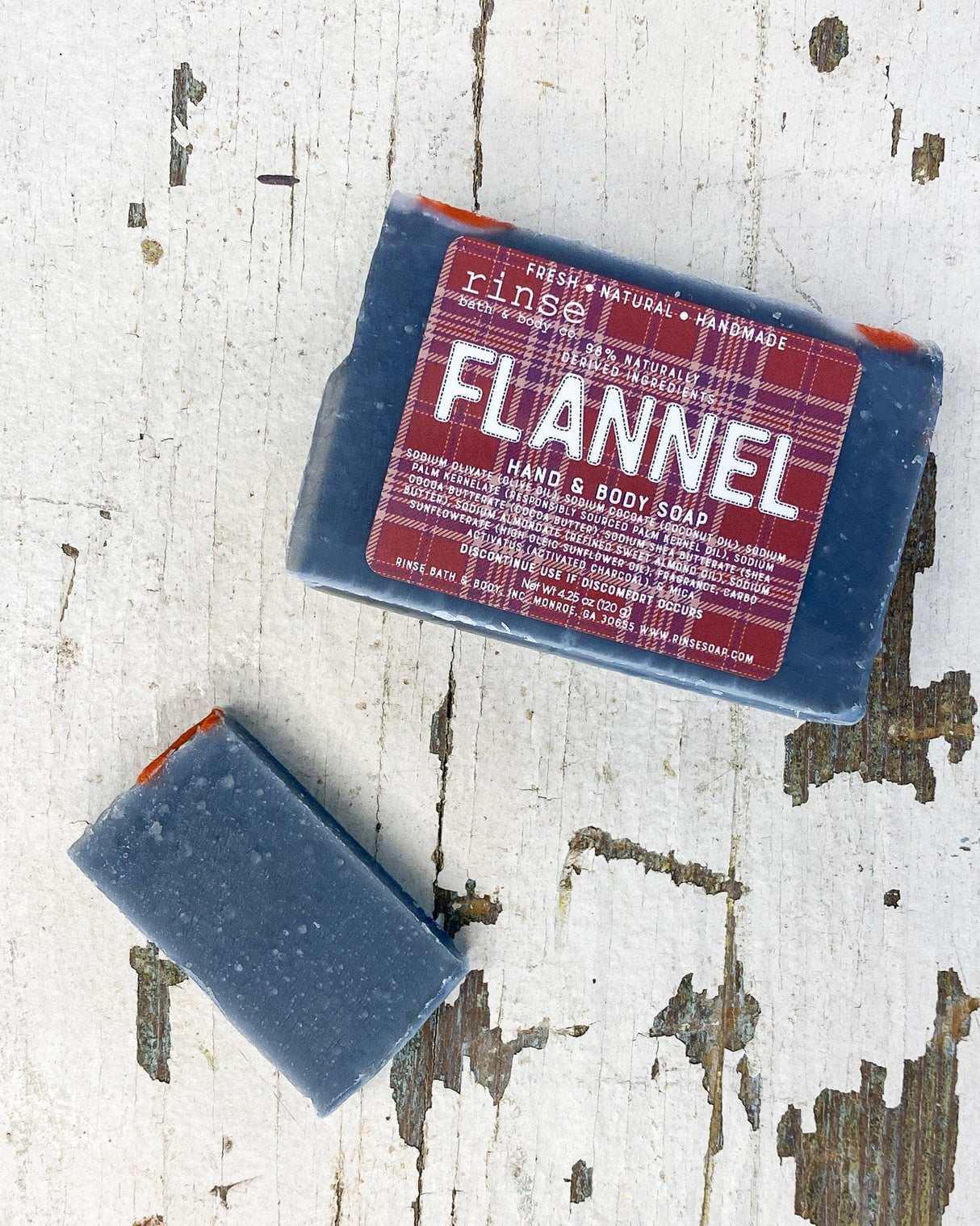 Rinse Flannel natural bath & body product - handmade with care - detail view