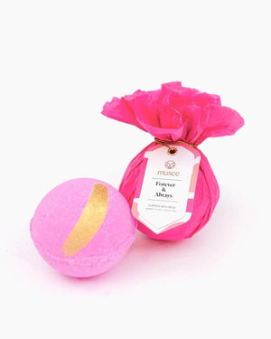 Forever and Always bath balm on bright white — handmade fizzy moisturizing soak.