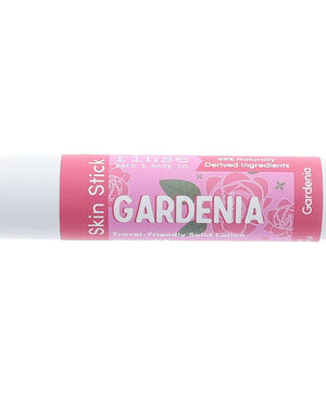 Gardenia Skin Stick — travel-friendly solid lotion in a twist-up tube. Rinse Bath & Body Co.