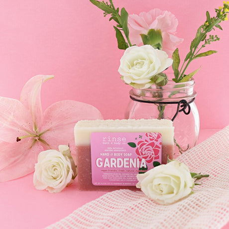 Natural handmade natural bar soap | Gardenia | Rinse Bath & Body Co. - detail view