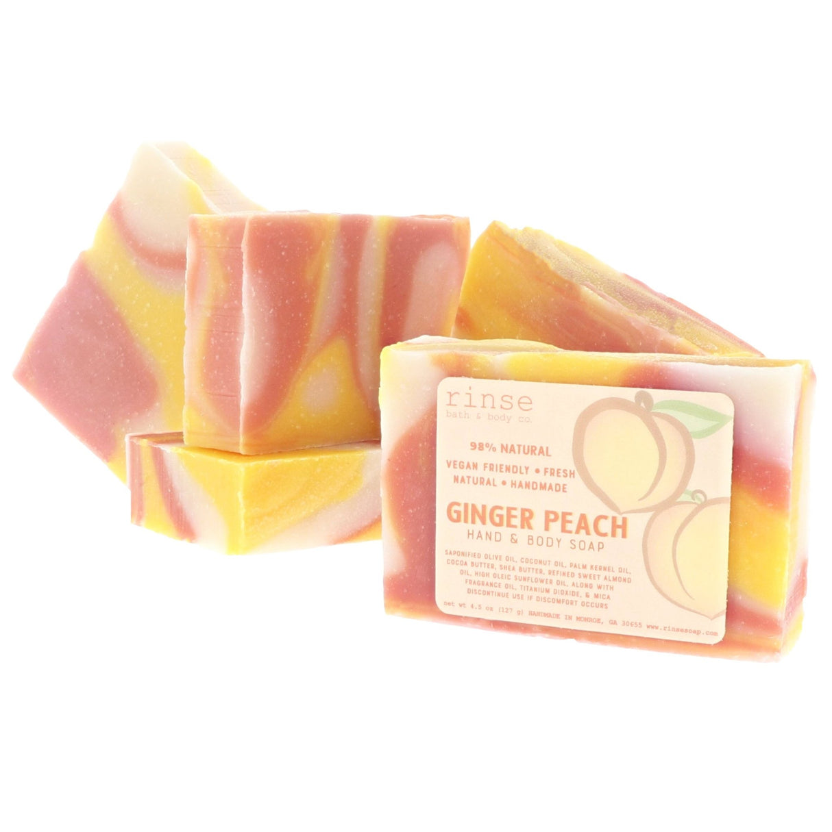 Natural handmade natural bar soap | Ginger Peach | Rinse Bath & Body Co.