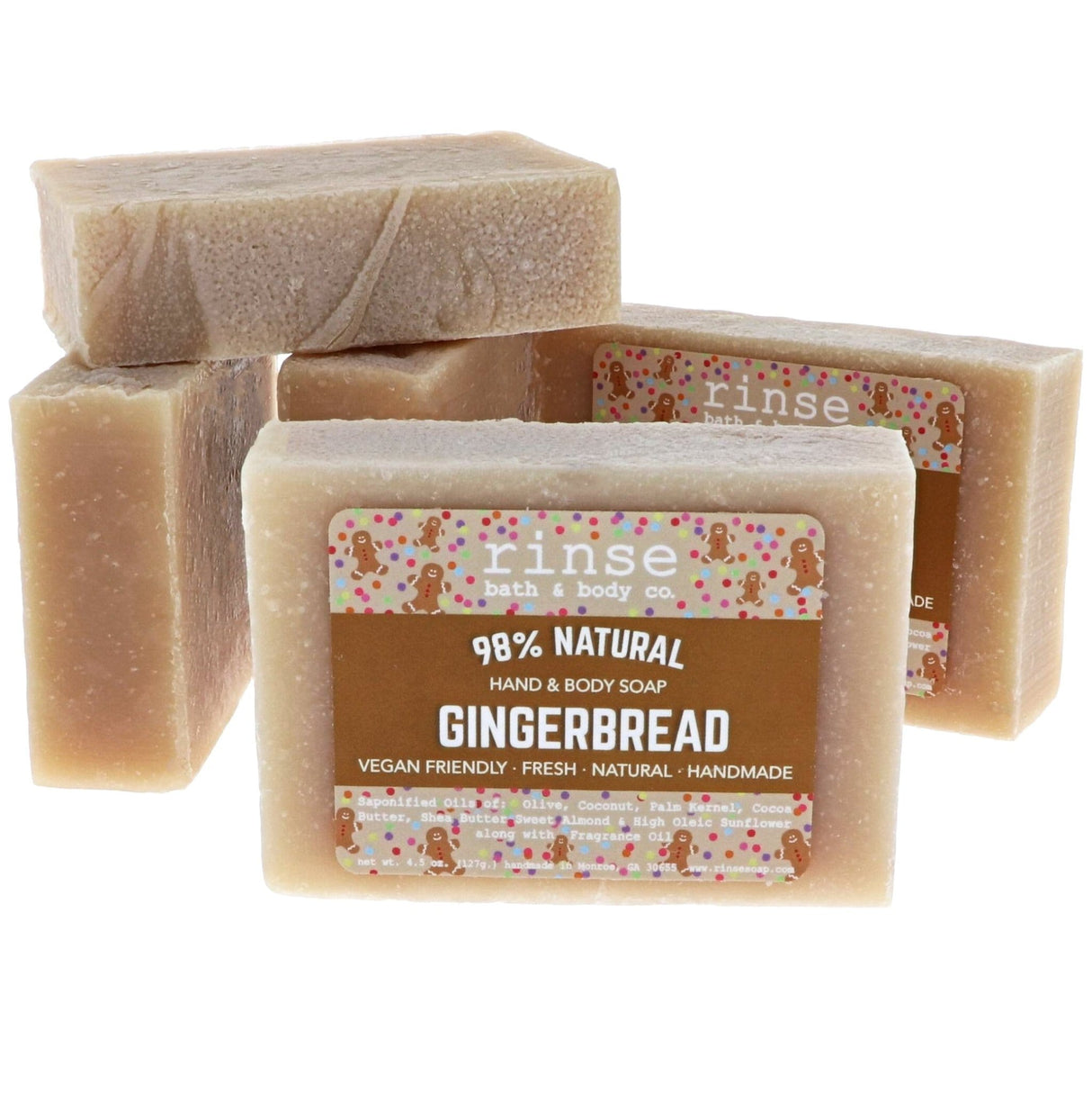 handmade natural bar soap in Gingerbread by Rinse Bath & Body