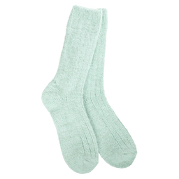 Holiday Ragg Feather Crew With Gold Lurex- Green - Socks