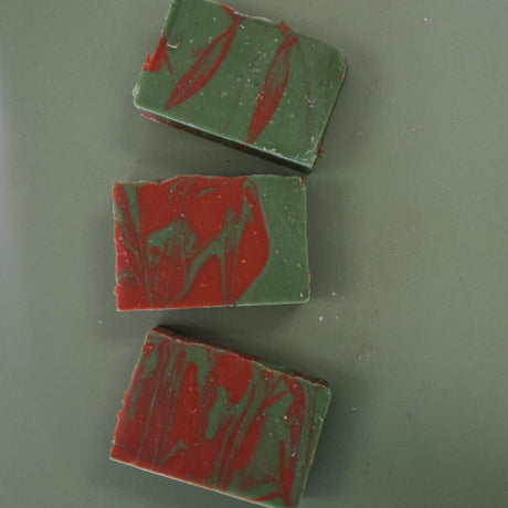 Handmade Holiday Spruce handmade natural bar soap - naturally derived - detail view