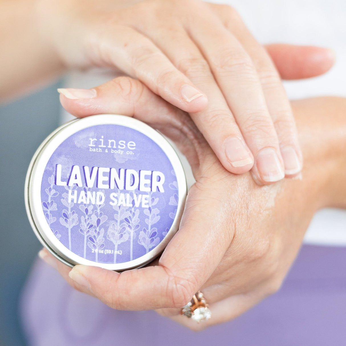 Rinse Lavender natural healing salve - soothing relief for dry skin - detail view