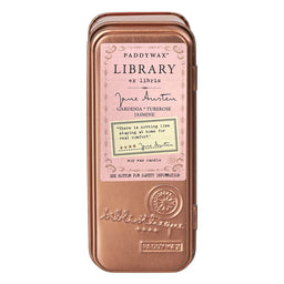 Rinse Library Author Candle Soy Wax 2oz Tin - handmade natural product - lifestyle shot