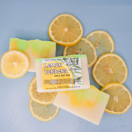 handmade natural bar soap in Lemon Verbena by Rinse Bath & Body - detail view