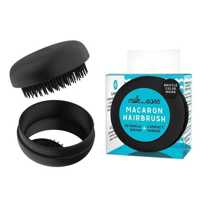 Macaron Travel Hairbrush Black Licorice - Rinse Bath & Body