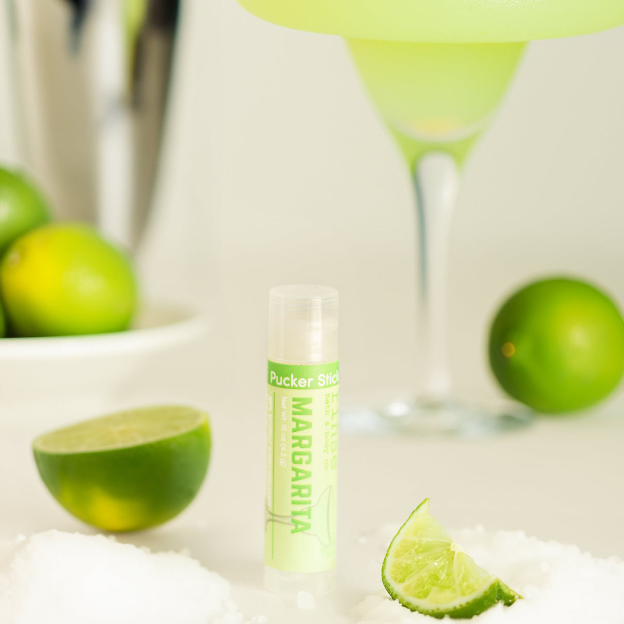 Handmade Margarita natural lip balm - naturally derived - lifestyle shot