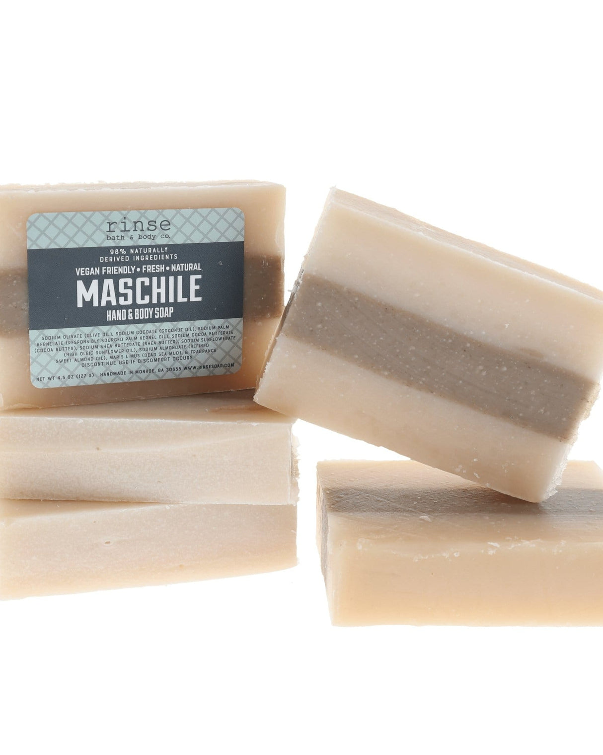 Rinse Maschile handmade natural bar soap - moisturizing and gentle