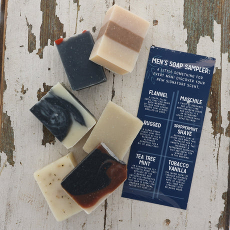Handmade Men's Collection handmade natural bar soap - naturally derived - detail view