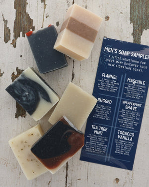 Handmade Men's Collection handmade natural bar soap - naturally derived - detail view