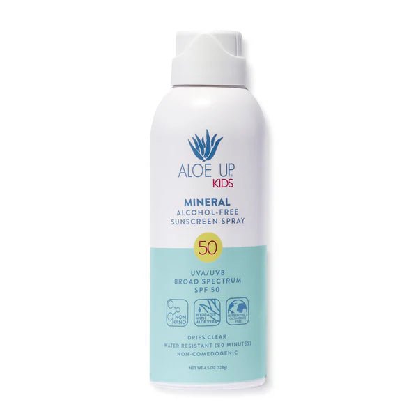 Mineral SPF50 Kid's Spray Sunscreen - Aloe Up Sun - Rinse Bath & Body