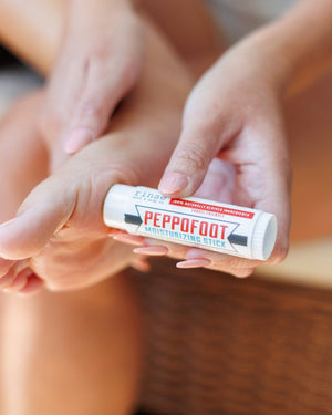 Mini Peppofoot Stick travel-size peppermint foot balm by Rinse